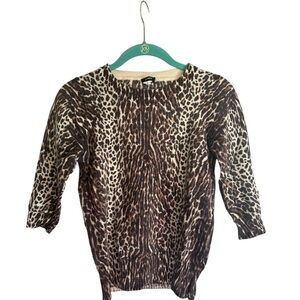 J. Crew Animal Print Merino Wool Sweater